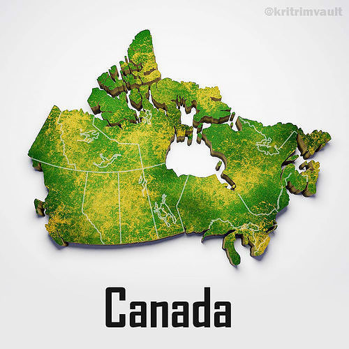 Canada country map 3d model 3D model