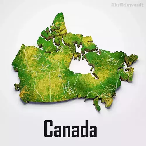 Canada country map 3d model