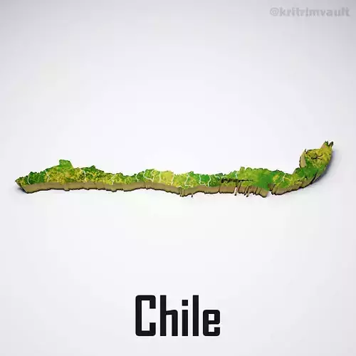 Chile country map 3d model