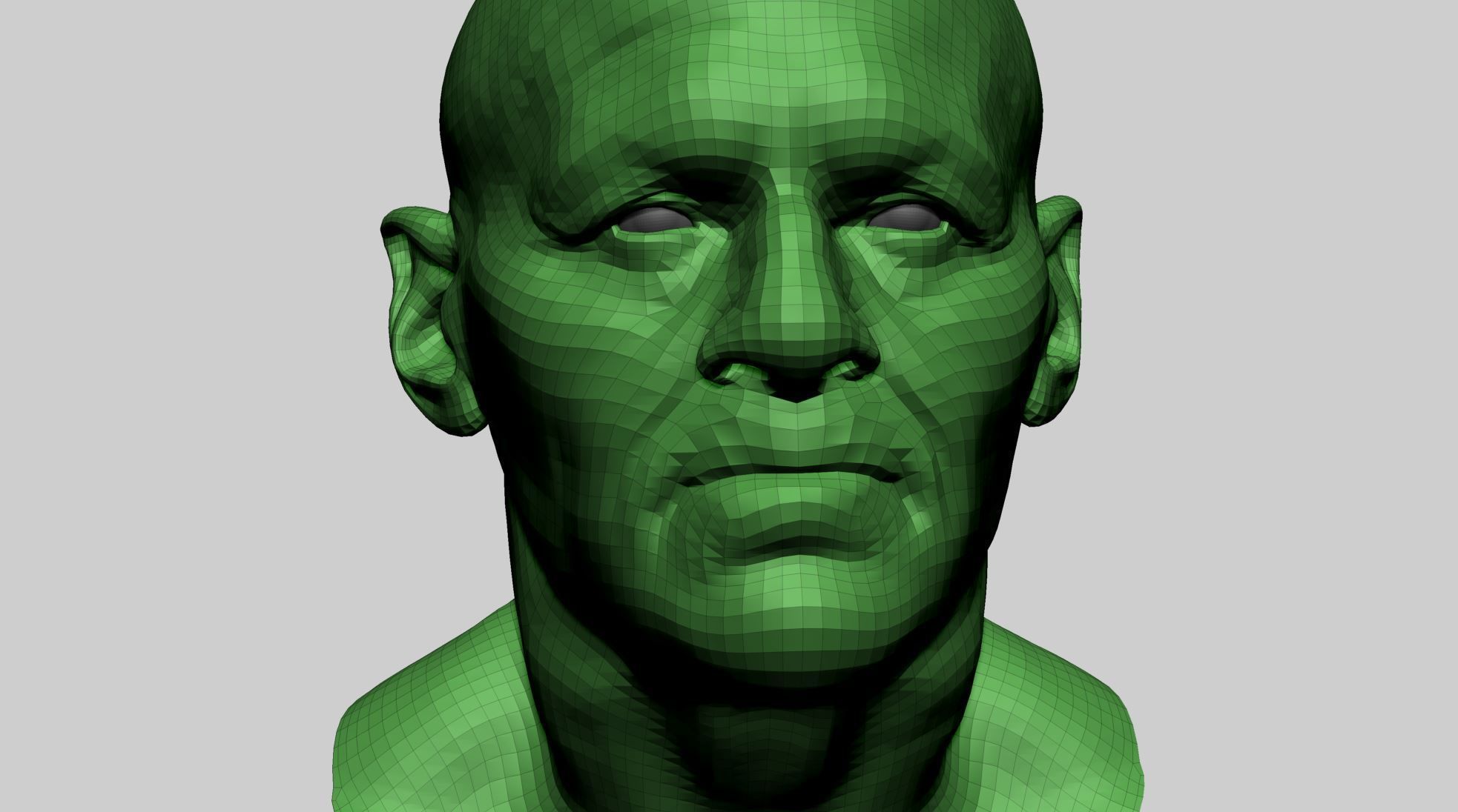 Male Head D 3D model_11
