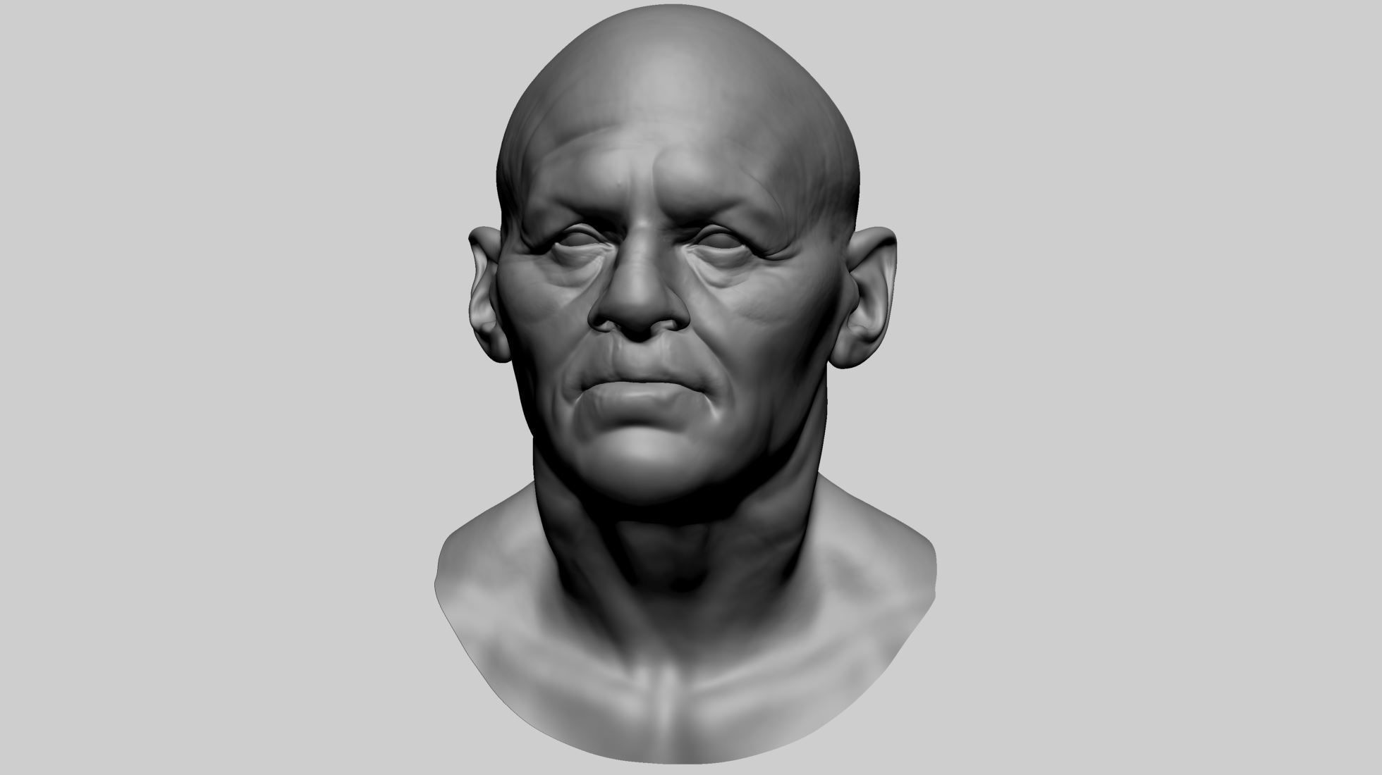 Male Head D 3D model_7