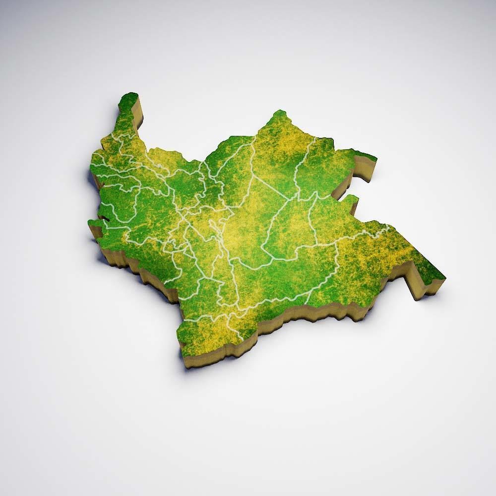 Colombia country map 3d model 3D model_1