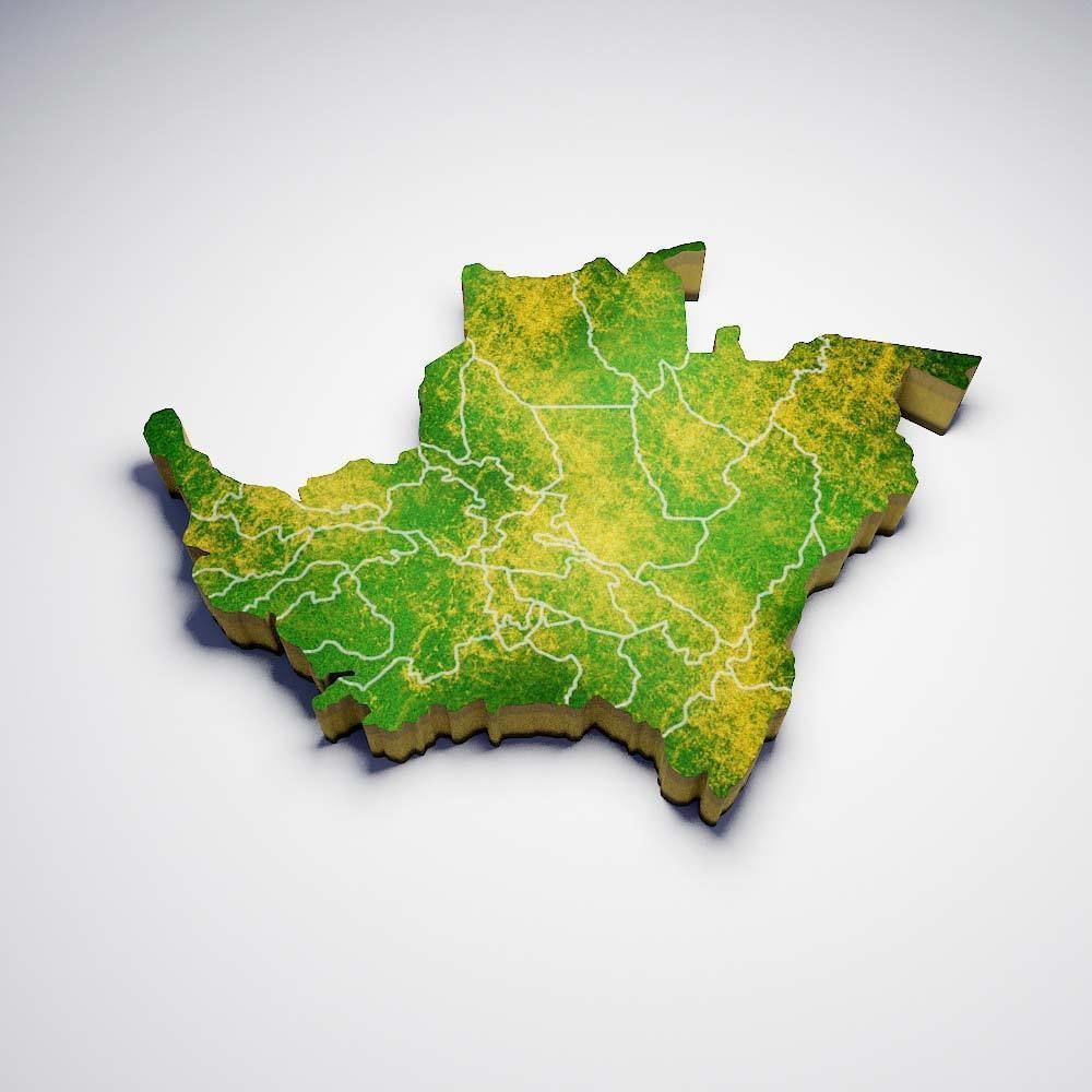 Colombia country map 3d model 3D model_2