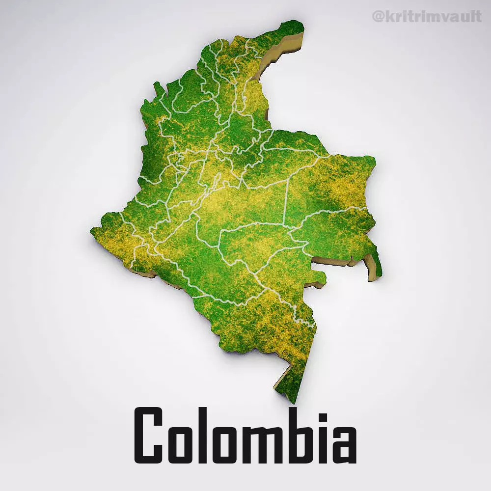 Colombia country map 3d model 3D model_0