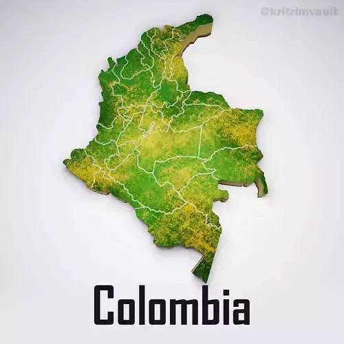 Colombia country map 3d model