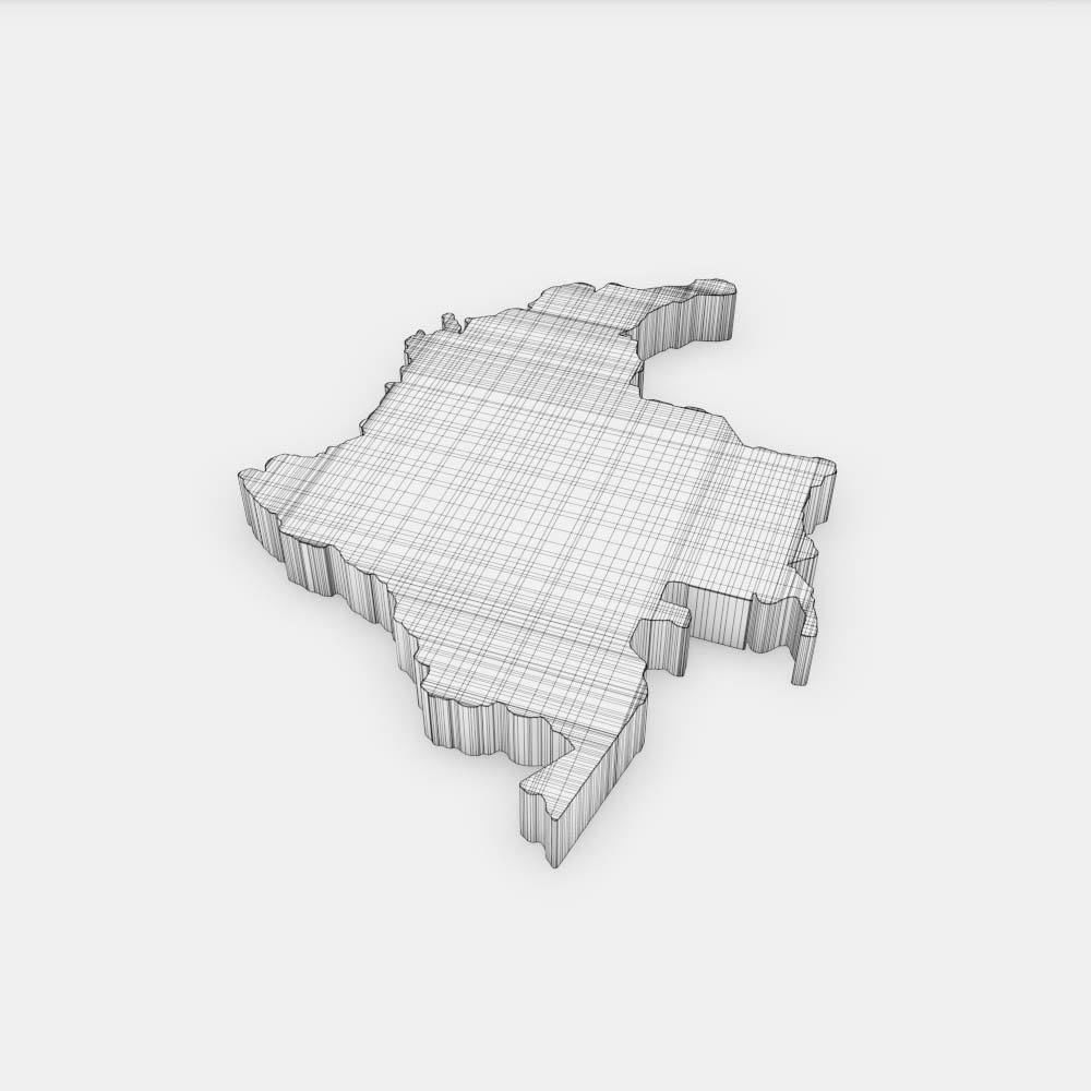 Colombia country map 3d model 3D model_4