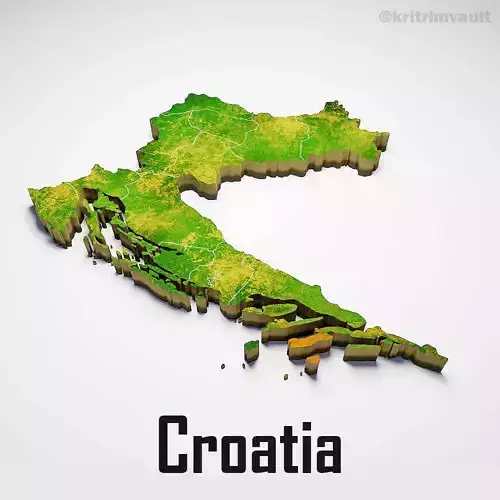 Croatia country map 3d model