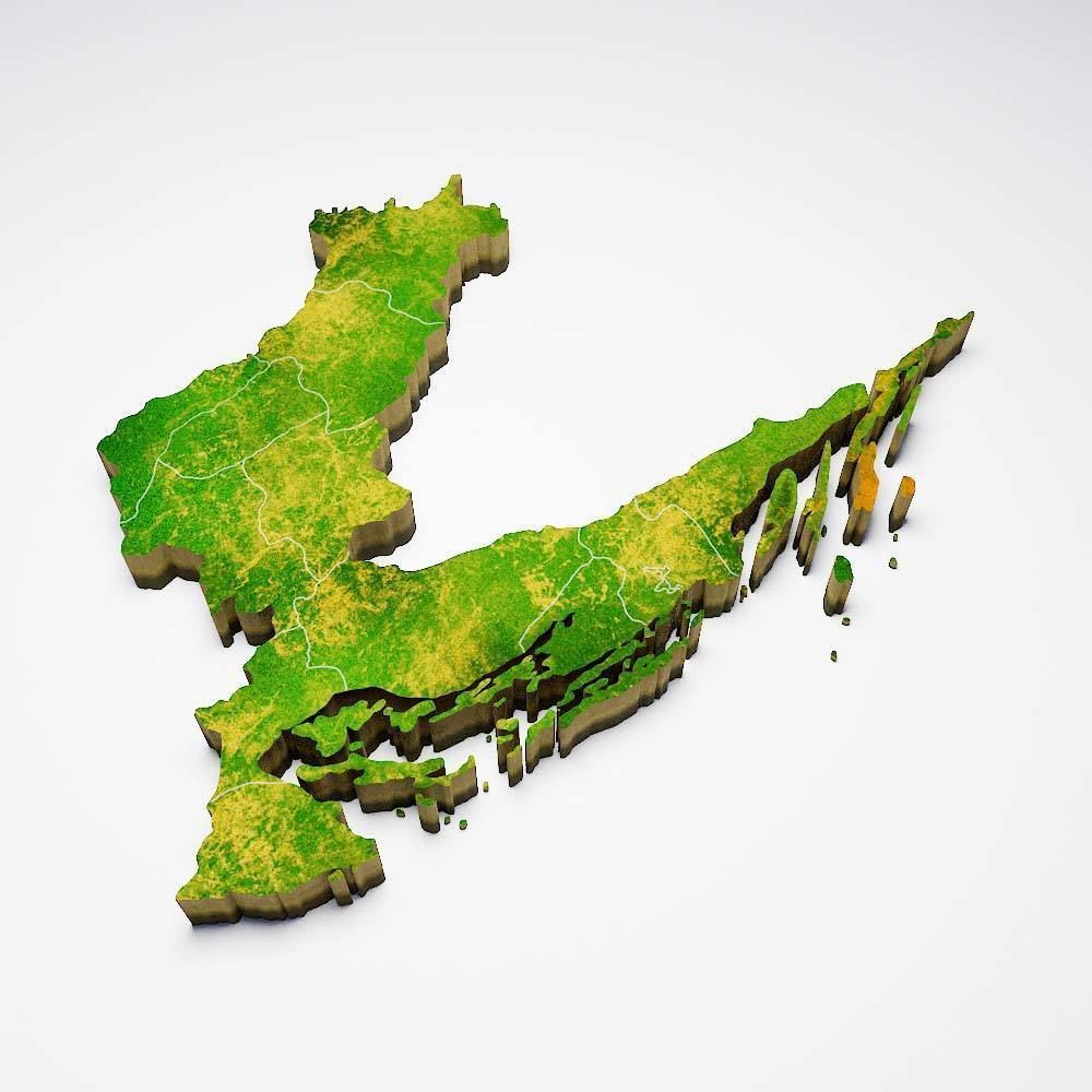 Croatia country map 3d model 3D model_2