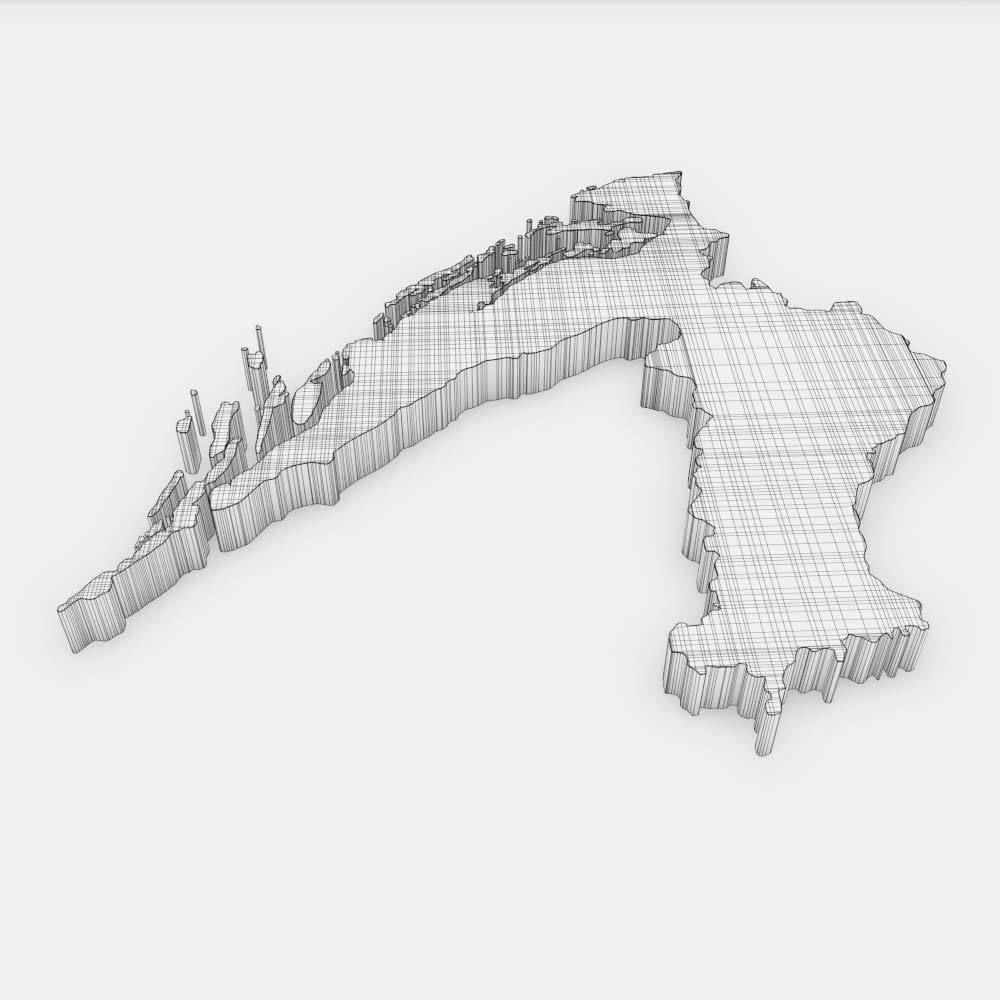 Croatia country map 3d model 3D model_5