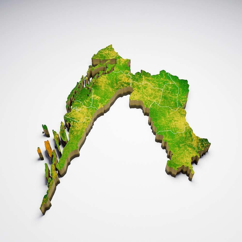 Croatia country map 3d model 3D model_1