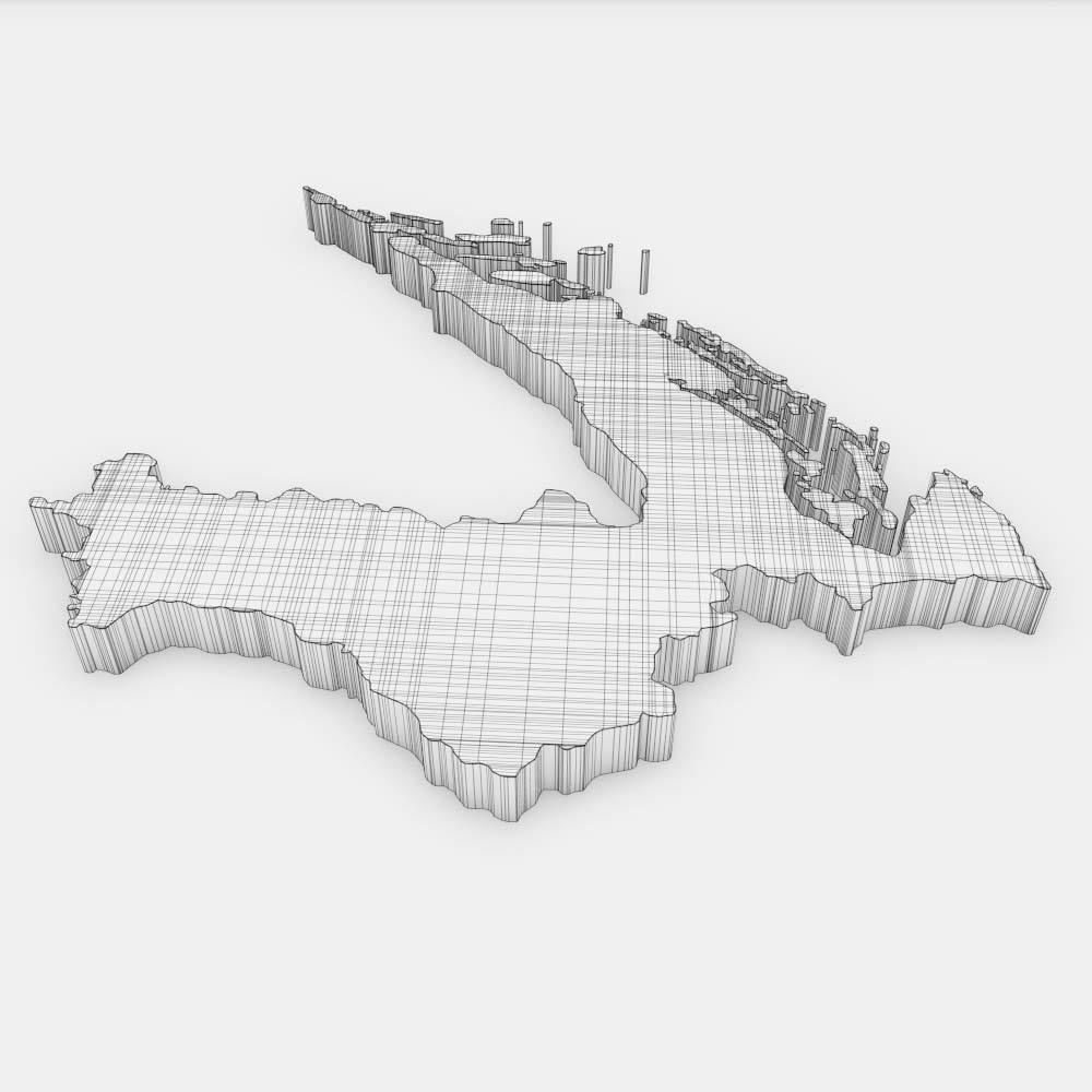 Croatia country map 3d model 3D model_6