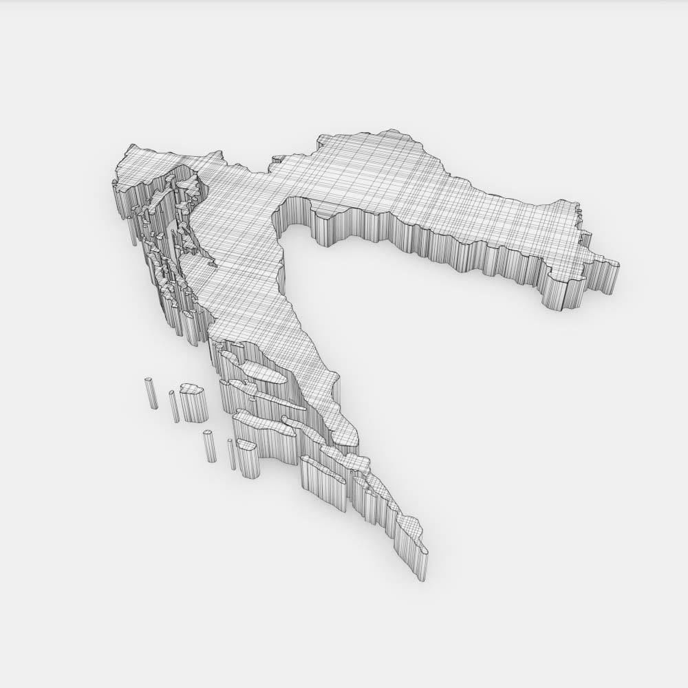 Croatia country map 3d model 3D model_4