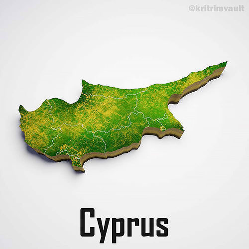 Cyprus country map 3d model 3D model
