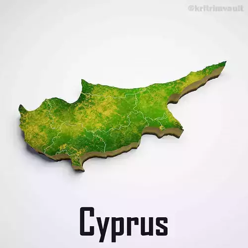 Cyprus country map 3d model