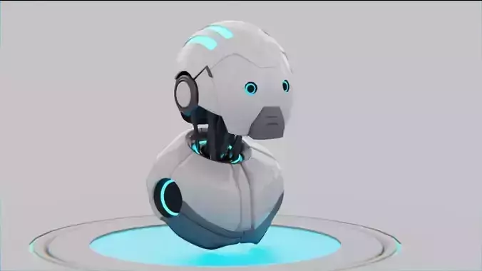Robotic head  rigged - animated character 3D model