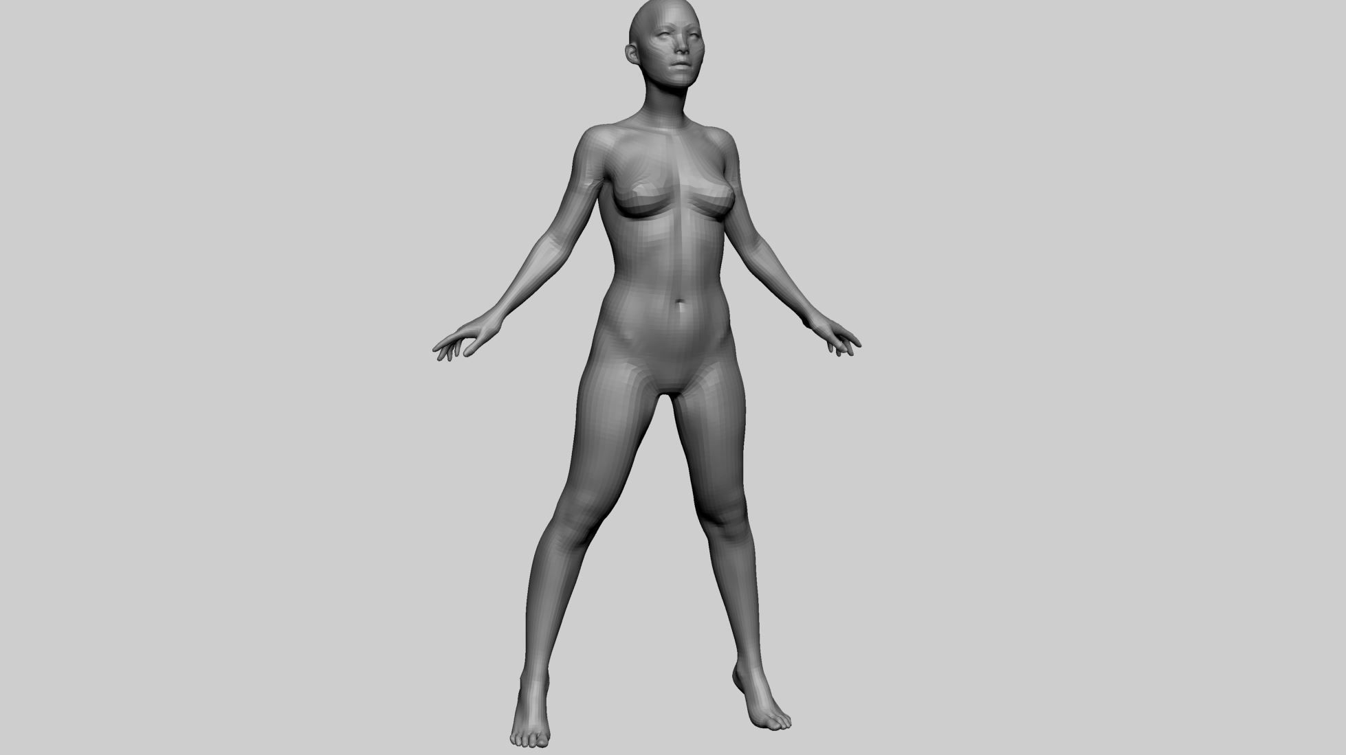 Female Basemesh A 3D model_2