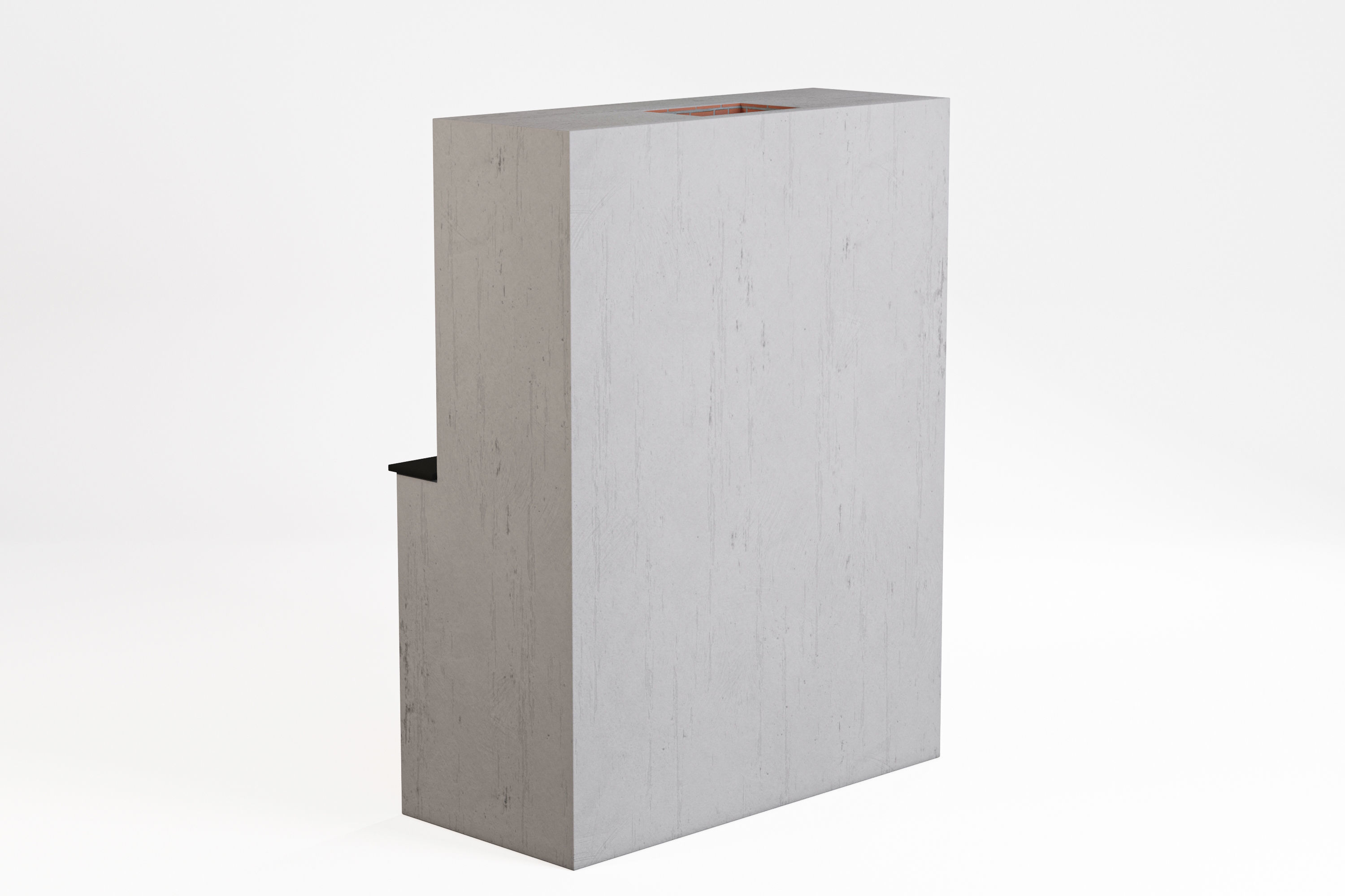 Fireplace with fire in it Low-poly 3D model_11