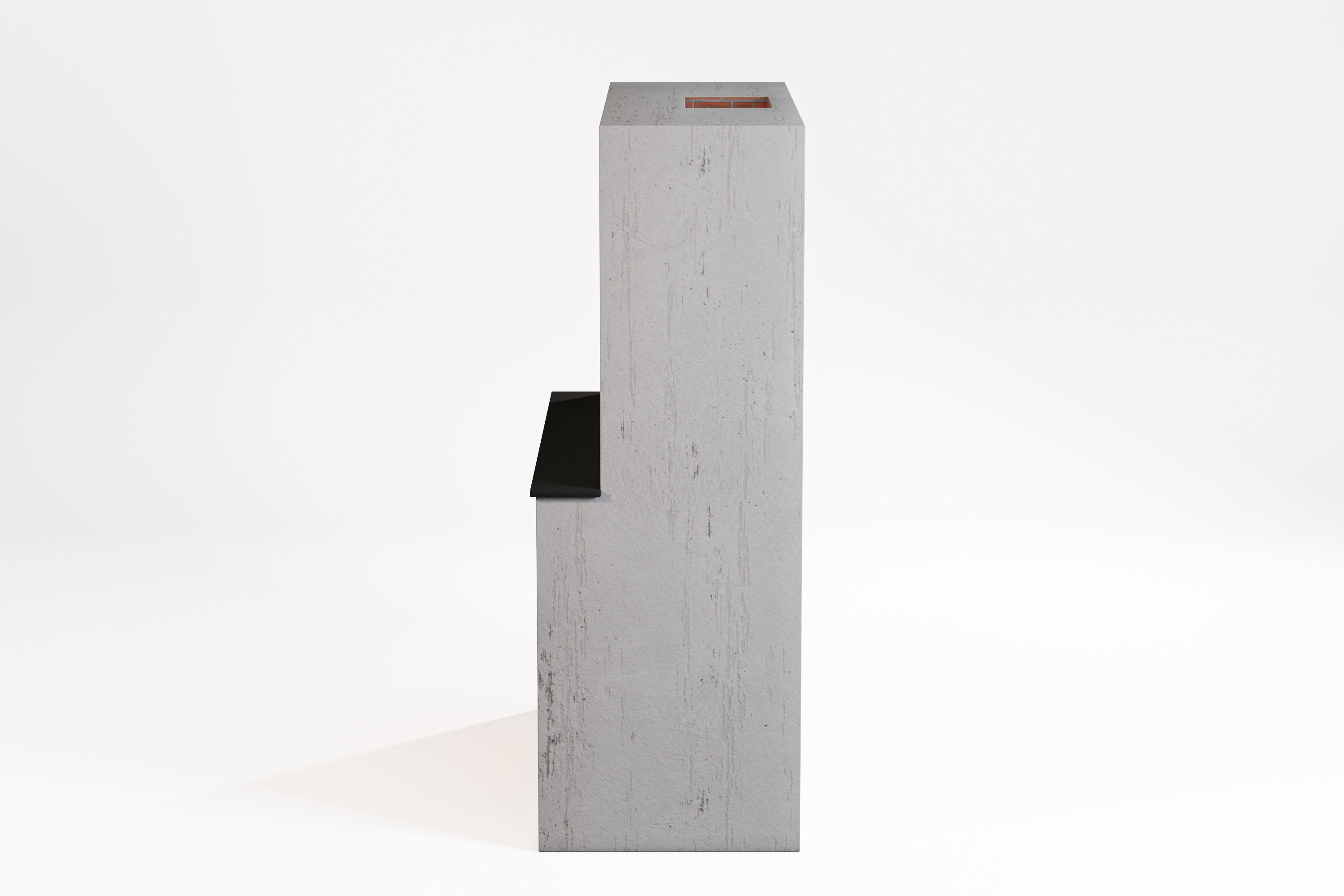 Fireplace with fire in it Low-poly 3D model_13