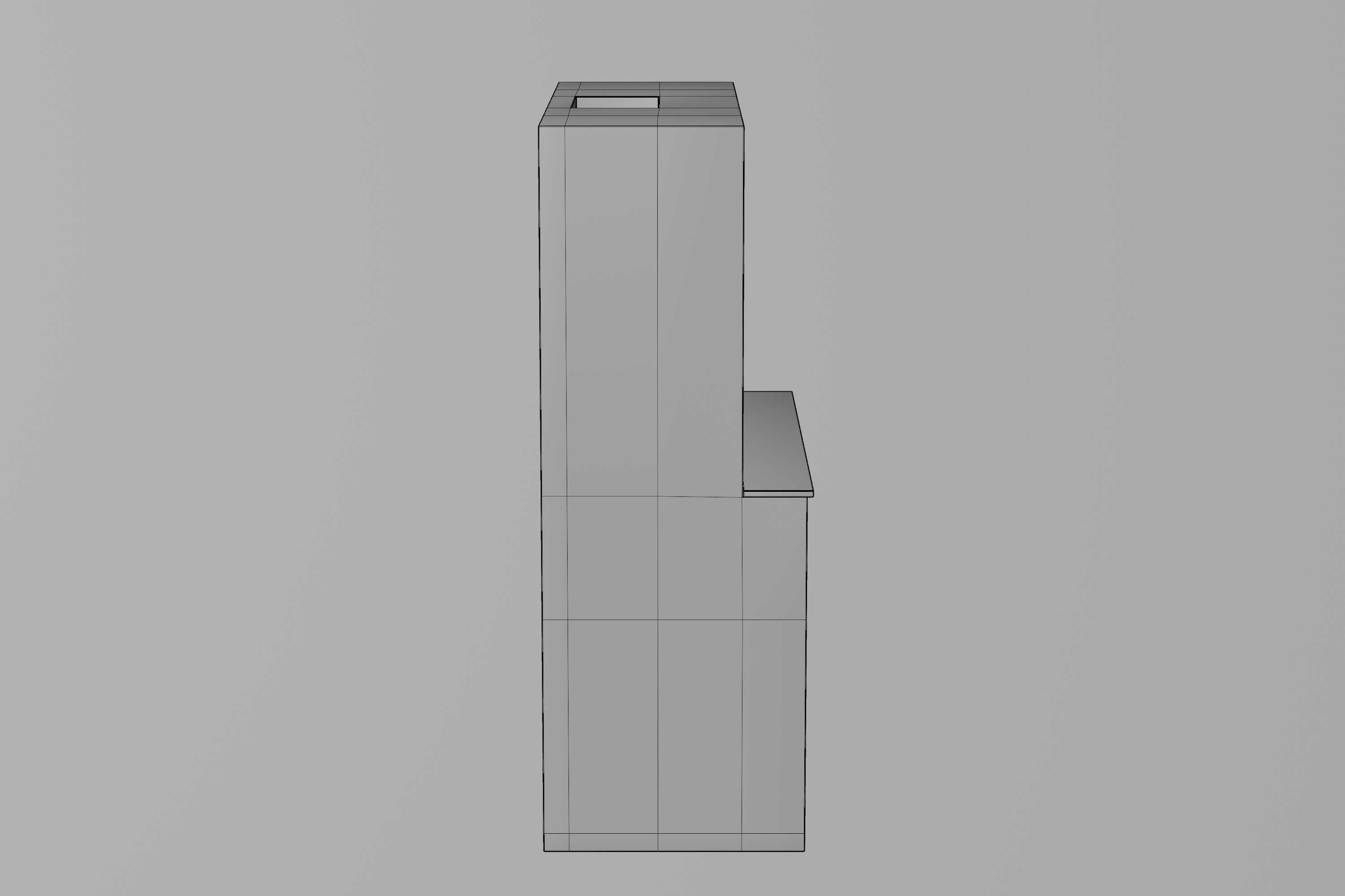 Fireplace with fire in it Low-poly 3D model_6