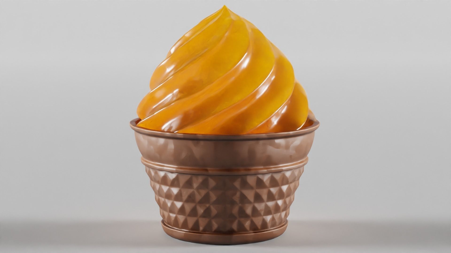 Cupcakes ice cream cone in cup Low-poly 3D model_2