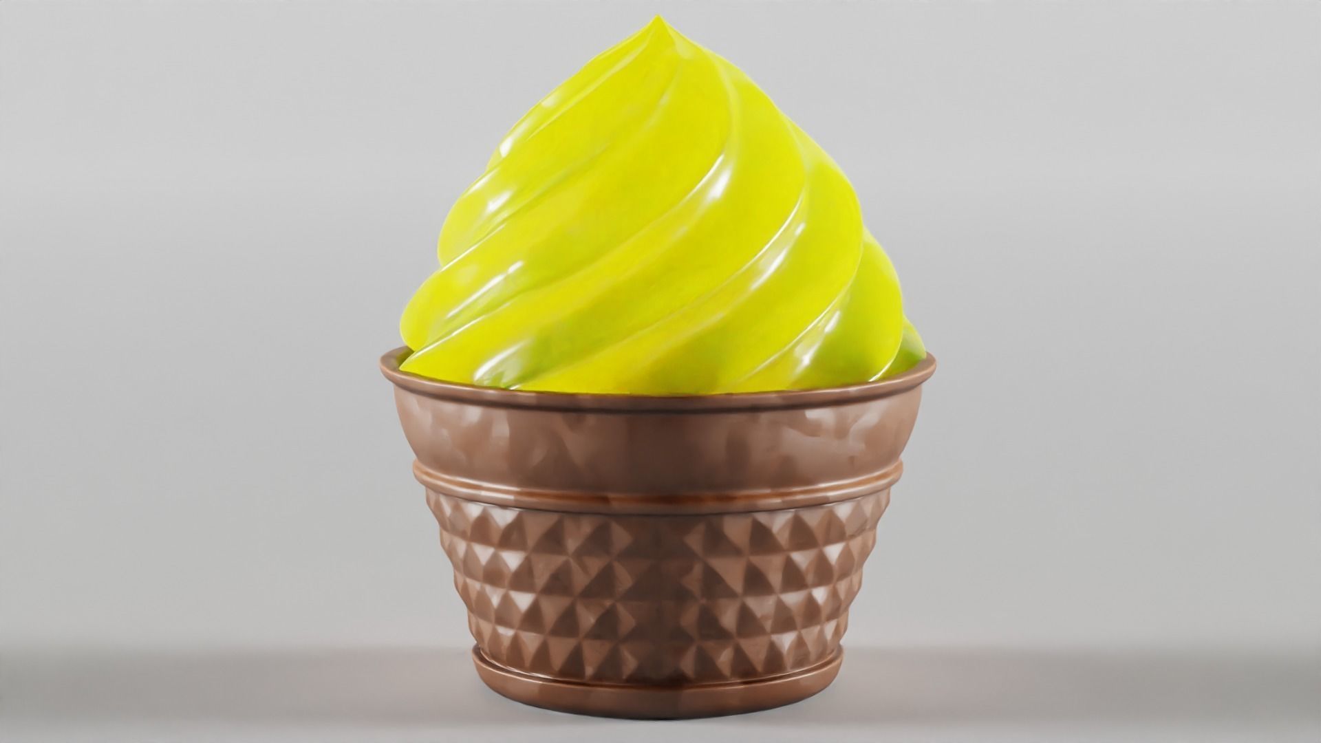 Cupcakes ice cream cone in cup Low-poly 3D model_3