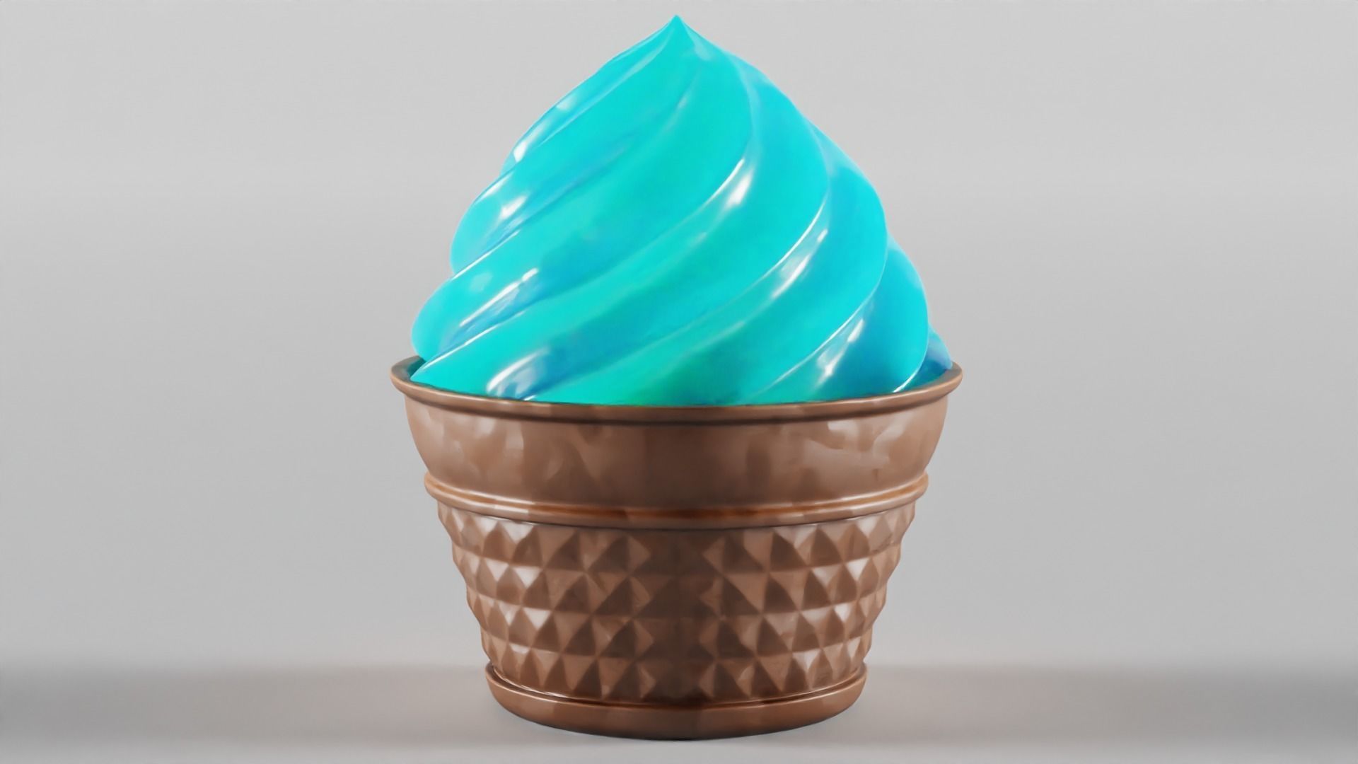 Cupcakes ice cream cone in cup Low-poly 3D model_5