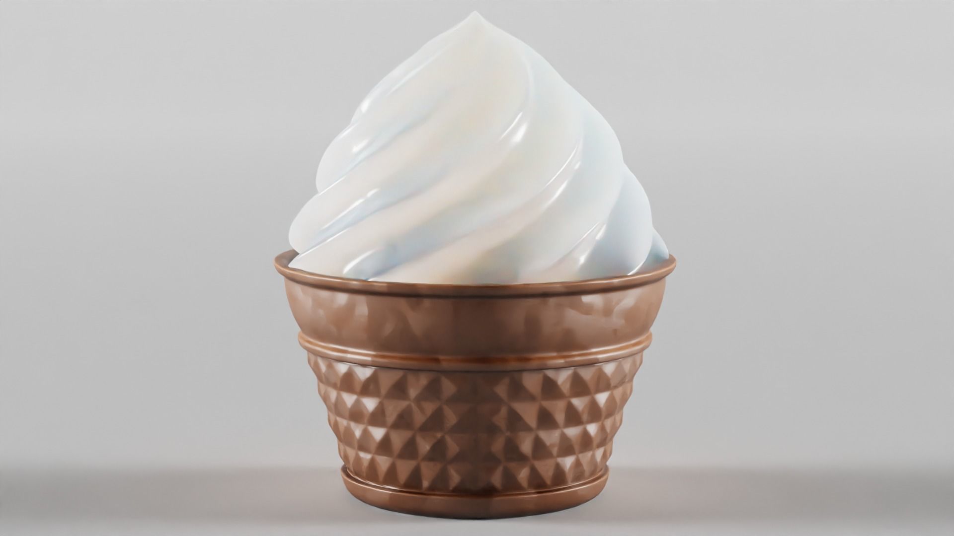 Cupcakes ice cream cone in cup Low-poly 3D model_1