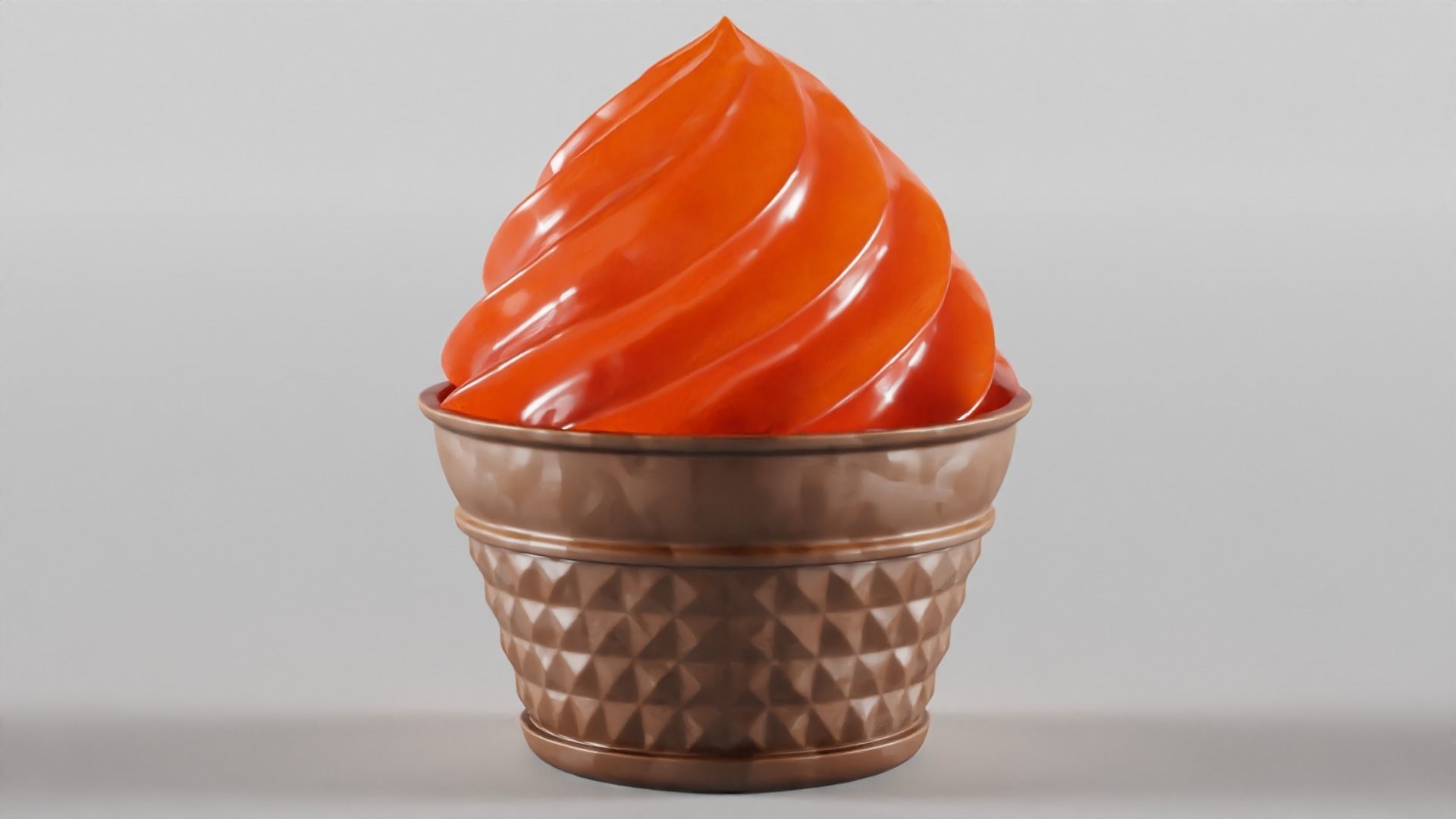 Cupcakes ice cream cone in cup Low-poly 3D model_4