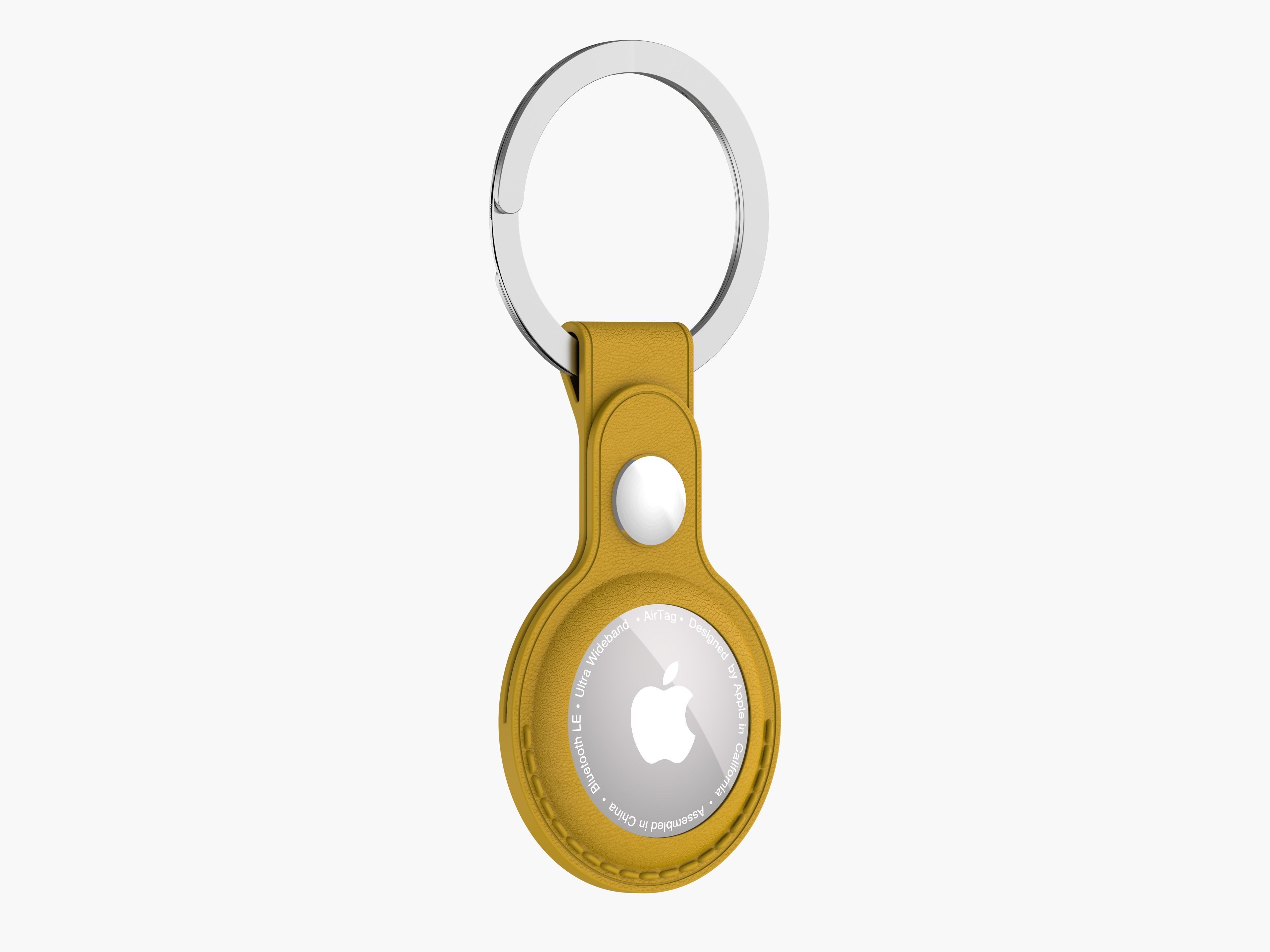 Apple AirTag with Leather Key Ring 3D model_3