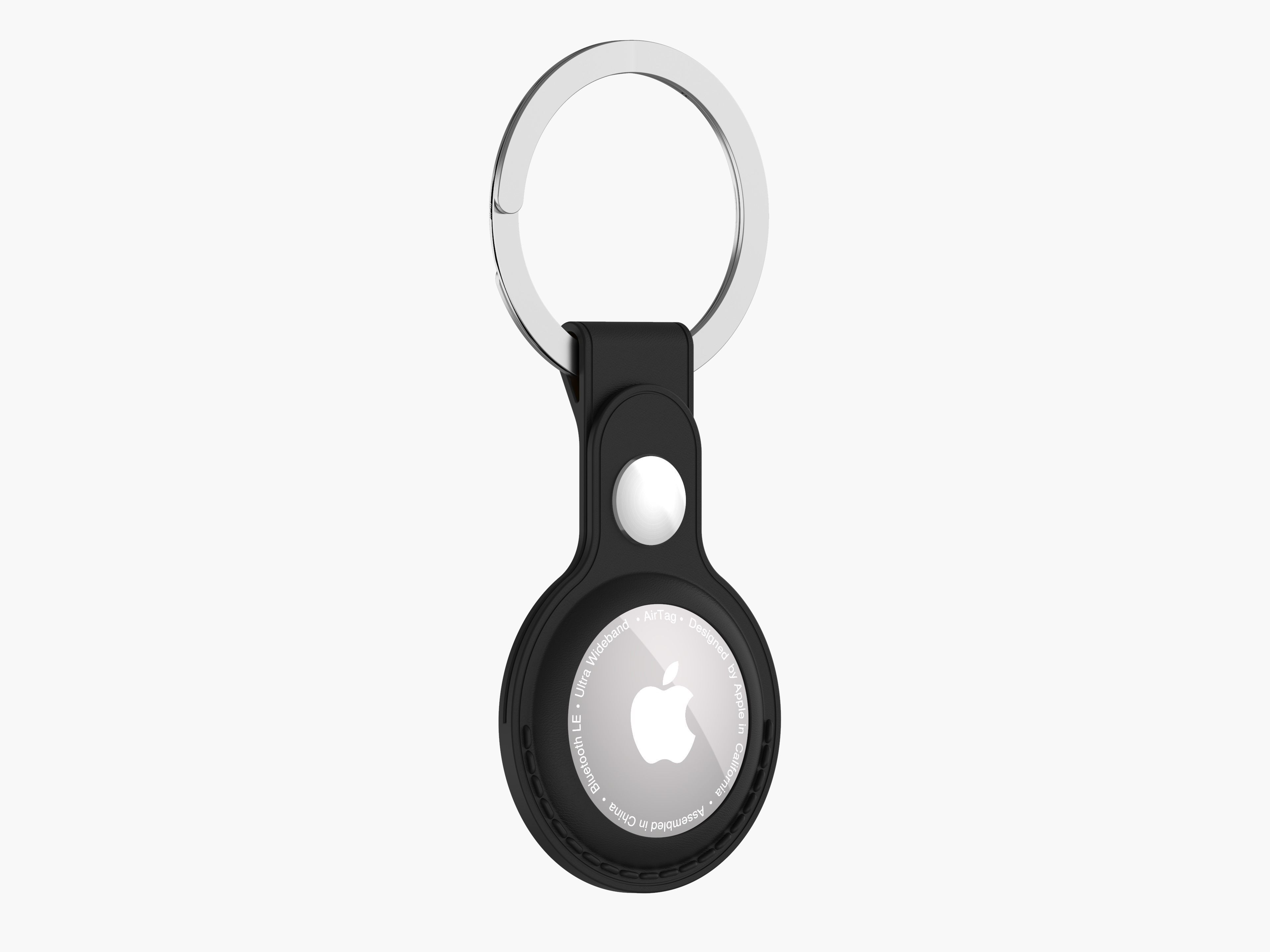 Apple AirTag with Leather Key Ring 3D model_2
