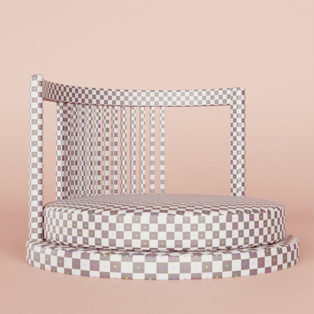 Tatami chair 3D model_5