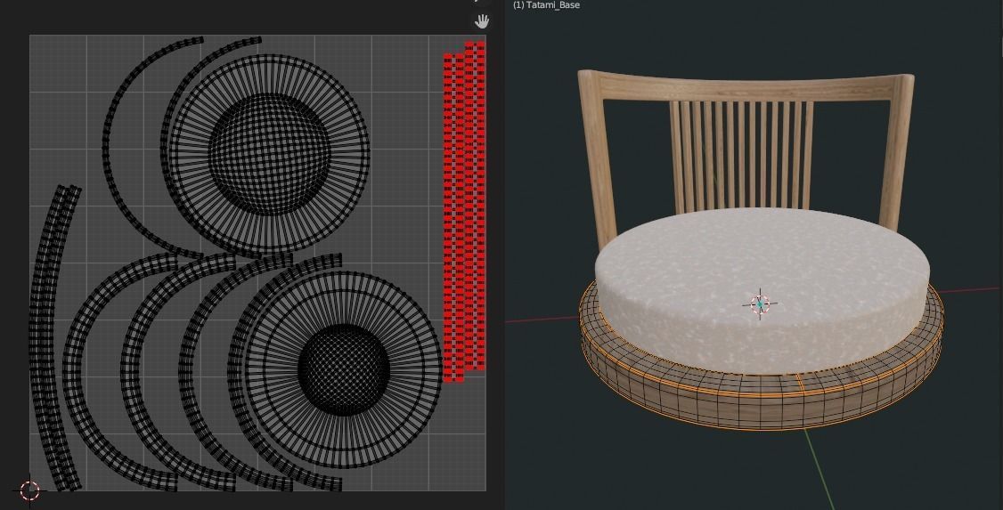 Tatami chair 3D model_9
