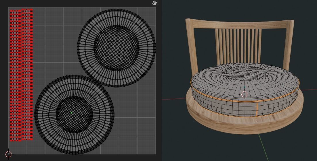 Tatami chair 3D model_11