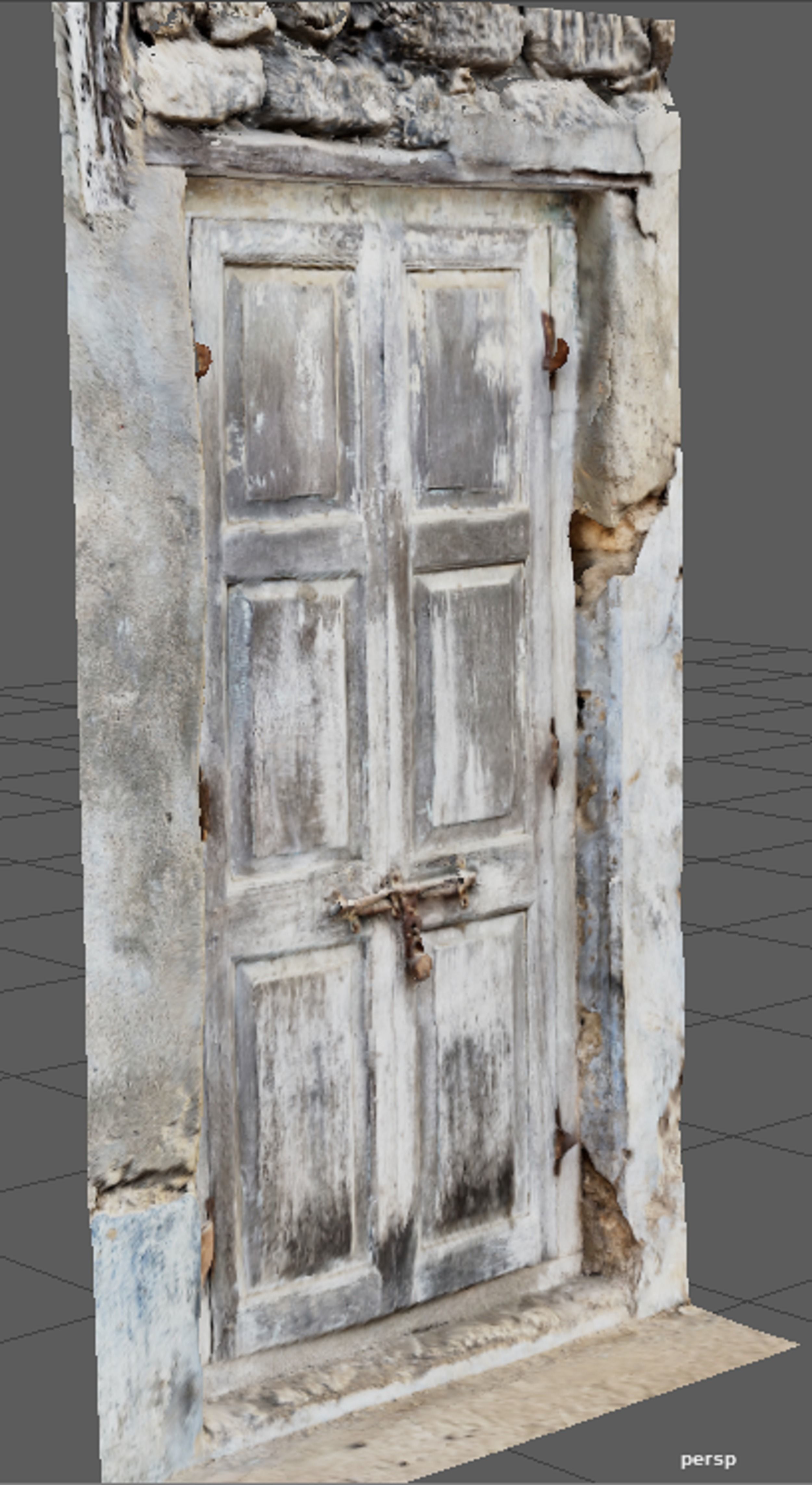 The structure of Wooden doors of Indian society 3D model_1