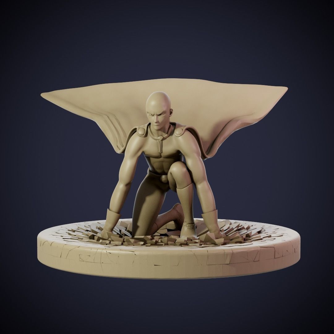One Punch Man Landing 3D print model_2
