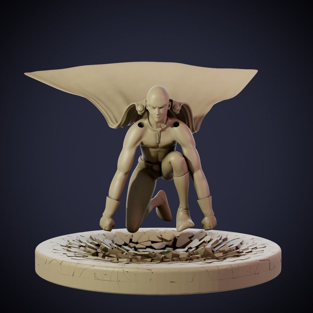 One Punch Man Landing 3D print model_1