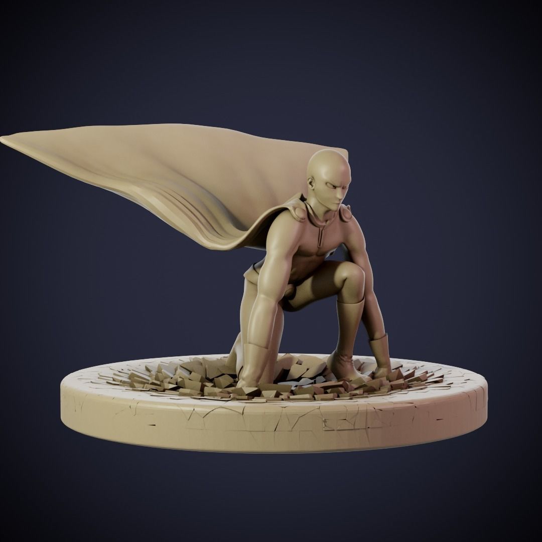 One Punch Man Landing 3D print model_9