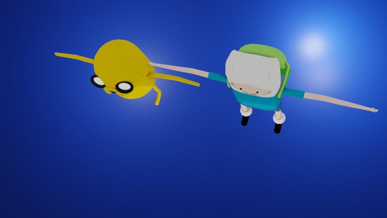 Finn and Jake Rigged models Low-poly 3D model_9