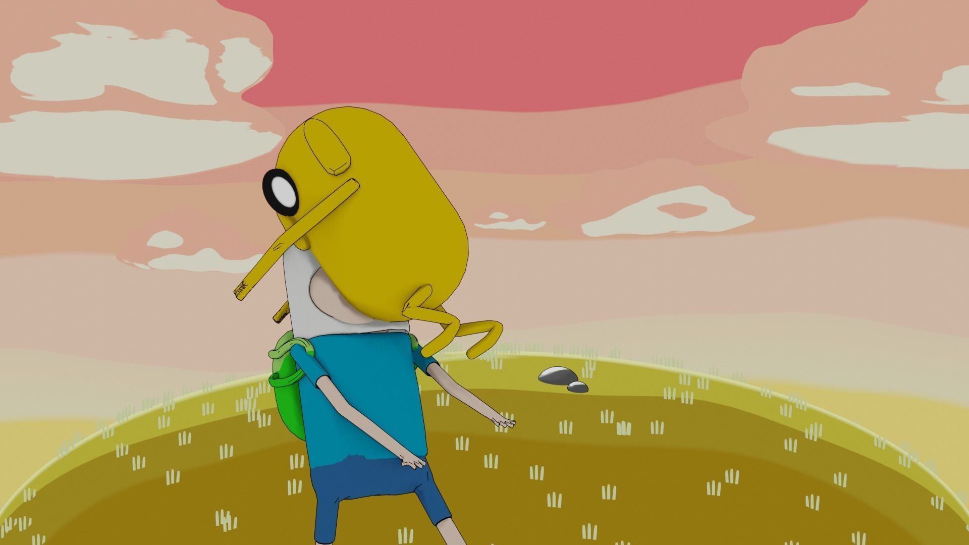 Finn and Jake Rigged models Low-poly 3D model_14