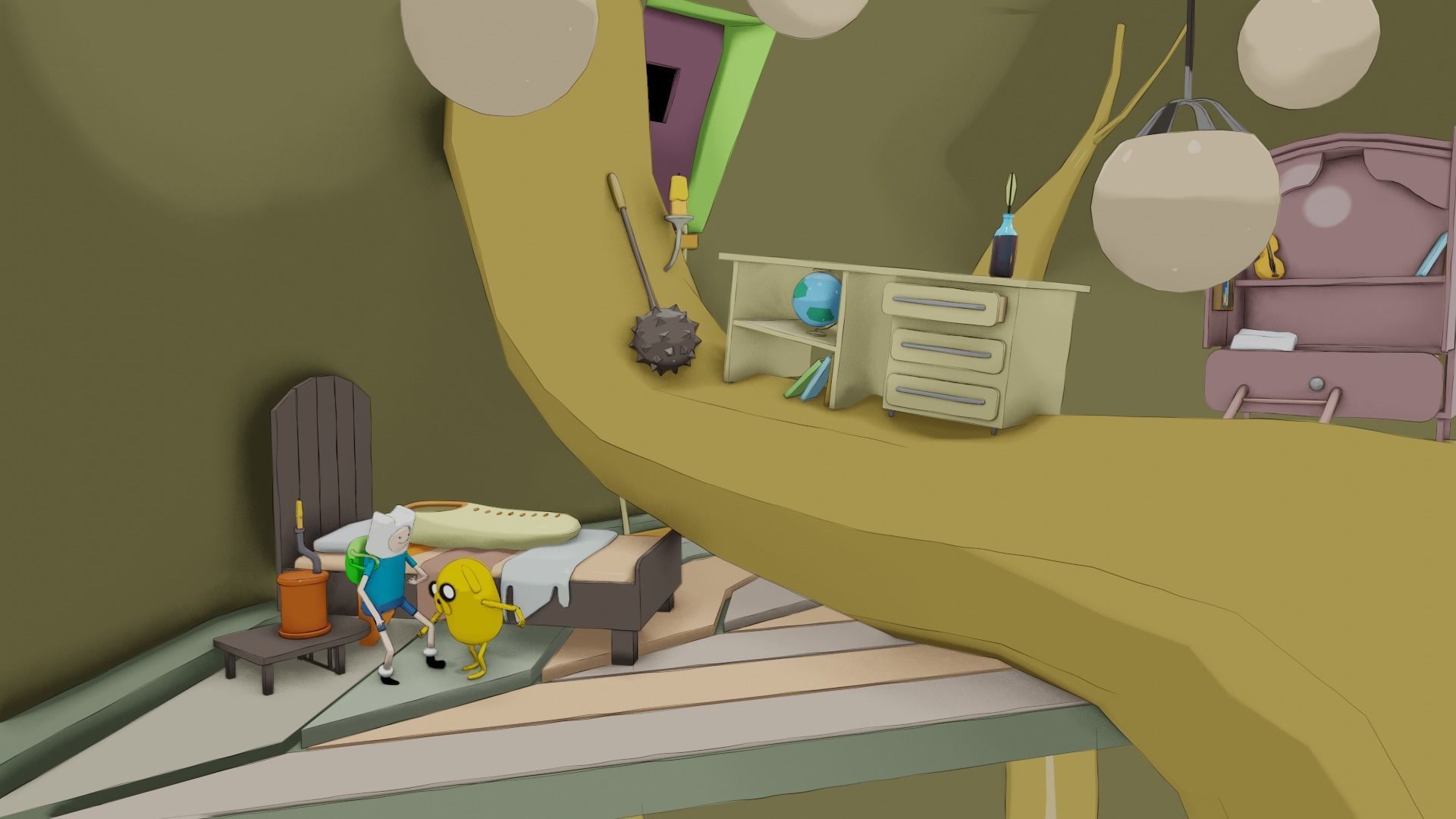 Finn and Jake Rigged models Low-poly 3D model_20