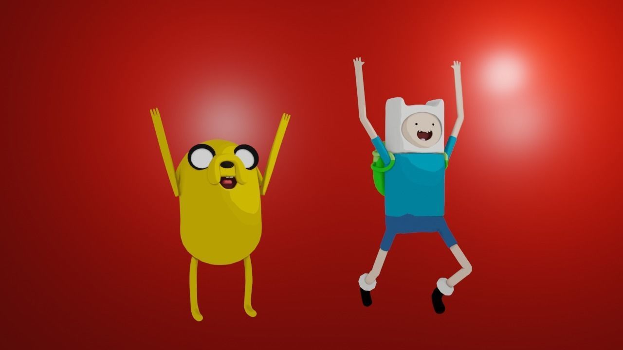 Finn and Jake Rigged models Low-poly 3D model_5