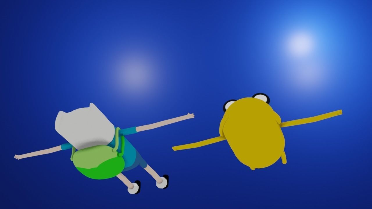 Finn and Jake Rigged models Low-poly 3D model_8