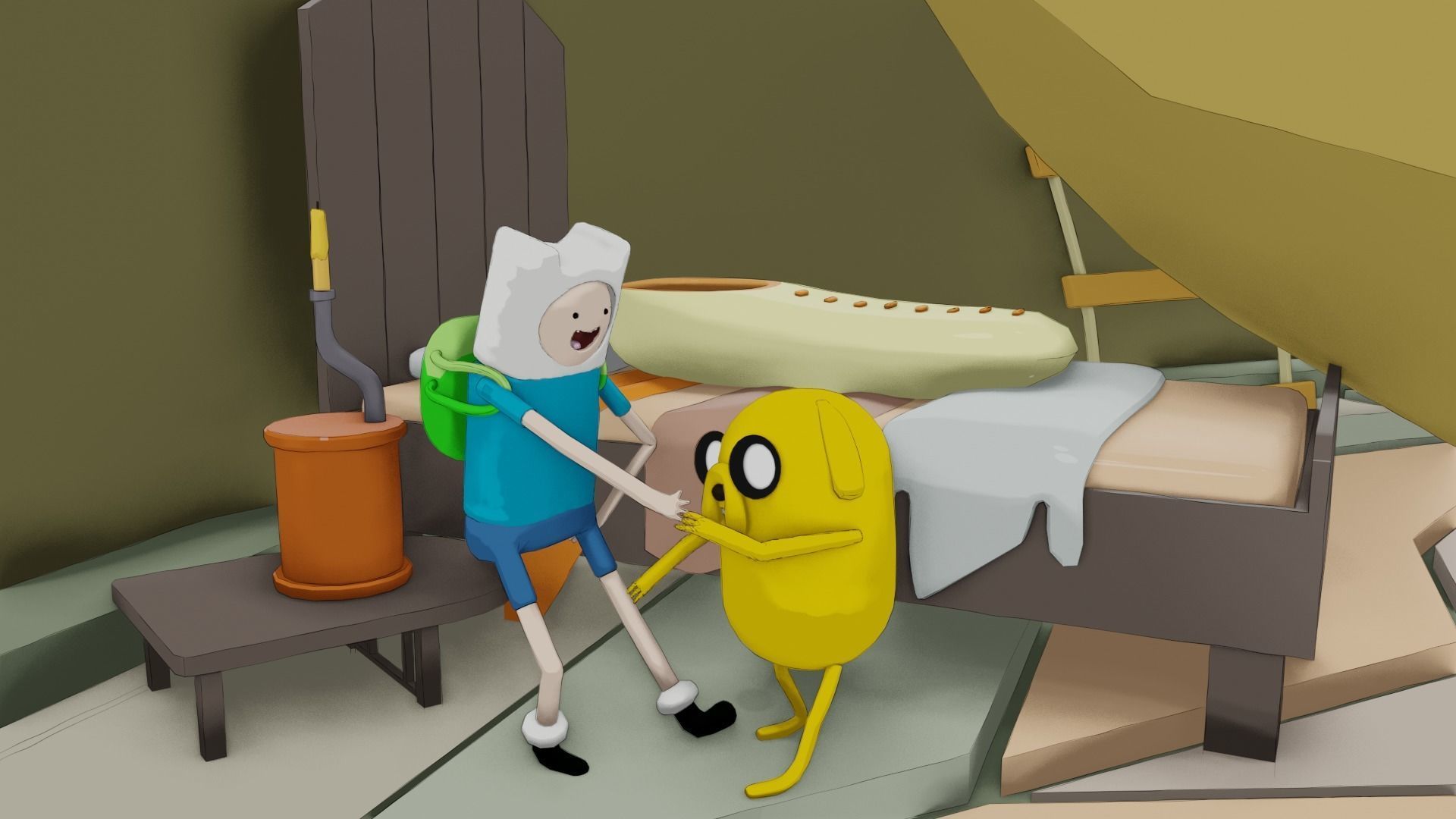 Finn and Jake Rigged models Low-poly 3D model_23