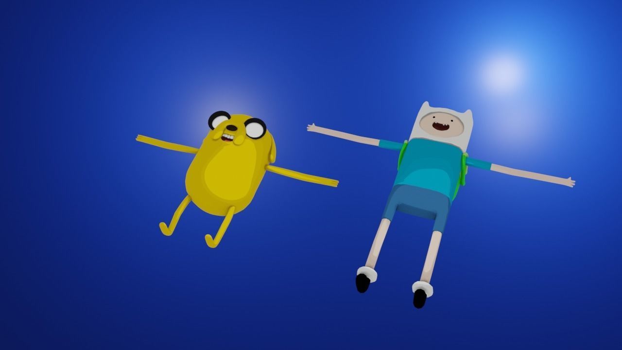 Finn and Jake Rigged models Low-poly 3D model_10