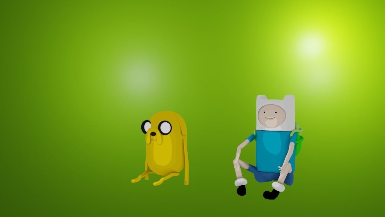 Finn and Jake Rigged models Low-poly 3D model_6