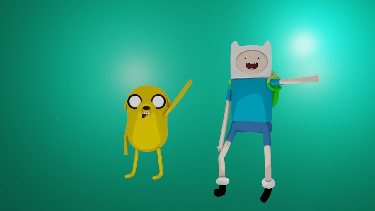 Finn and Jake Rigged models Low-poly 3D model_7