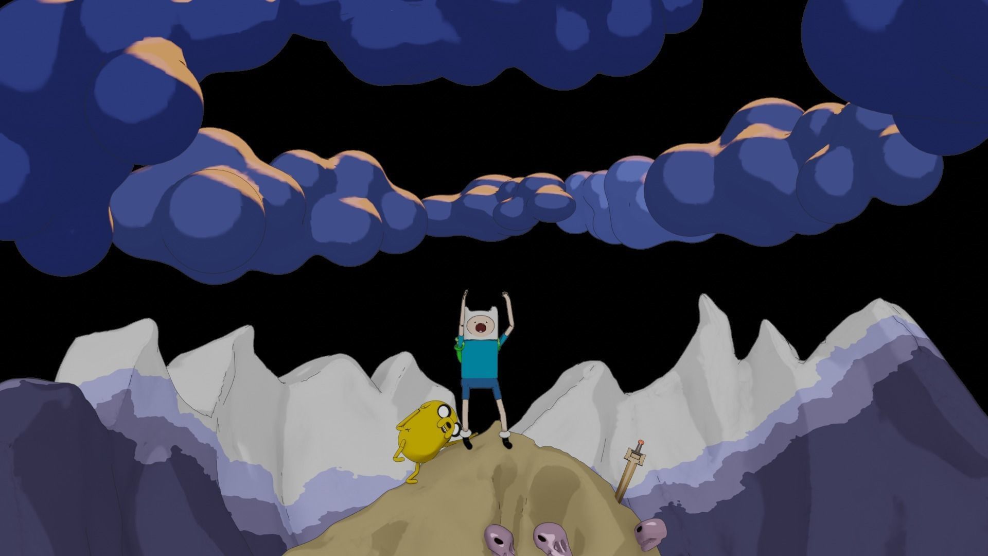 Finn and Jake Rigged models Low-poly 3D model_15