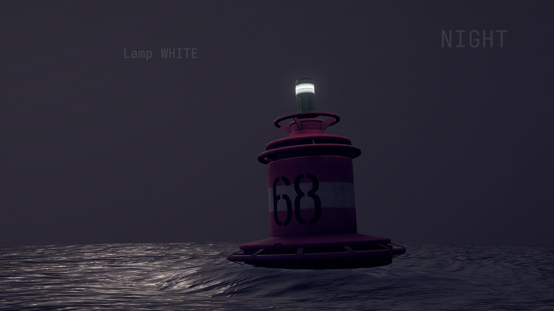 Buoy River RB-4-02 Right Turn Mark Low-poly 3D model_11