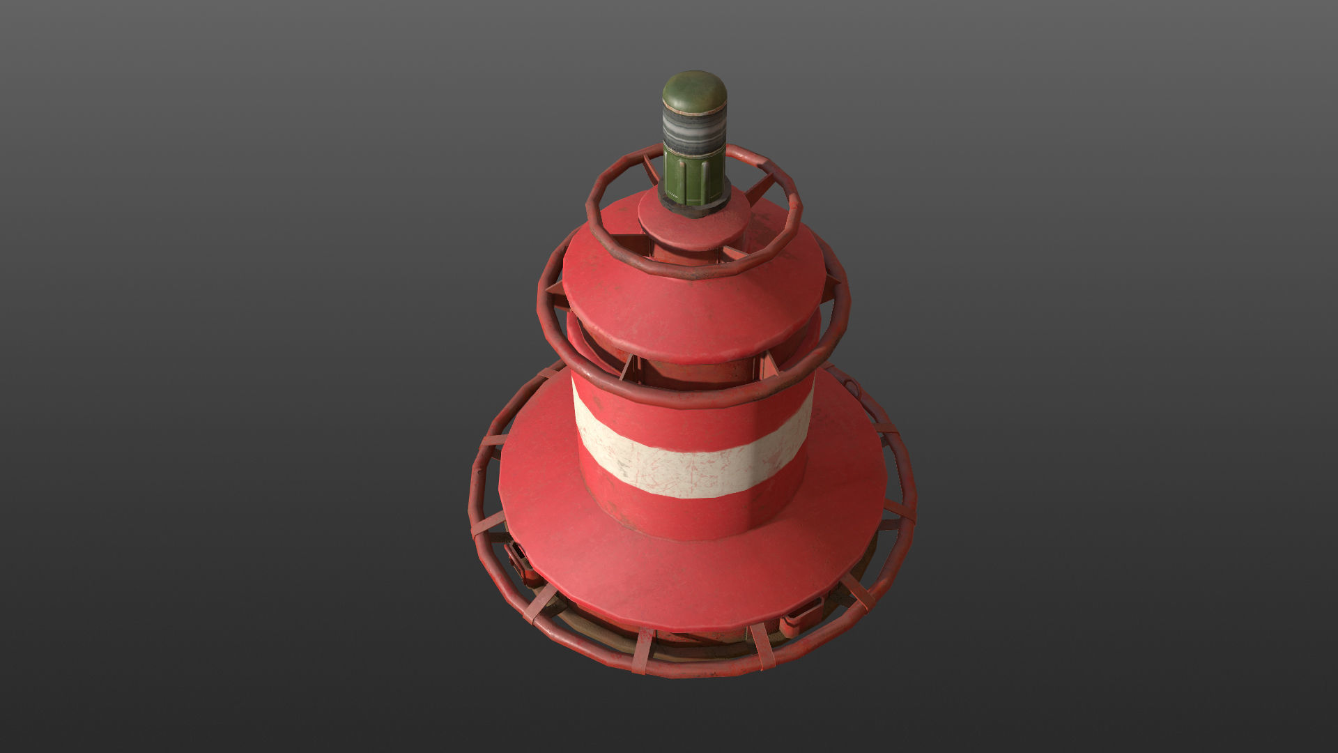 Buoy River RB-4-02 Right Turn Mark Low-poly 3D model_21