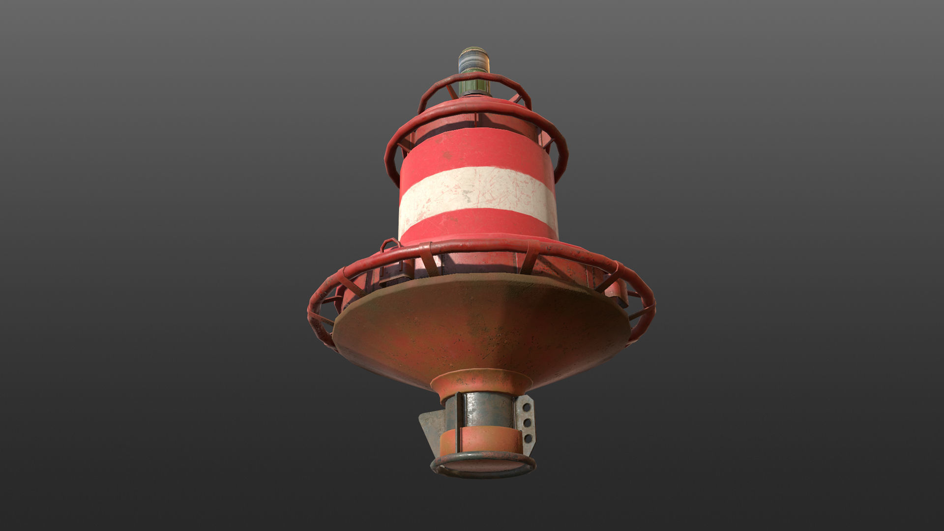 Buoy River RB-4-02 Right Turn Mark Low-poly 3D model_18